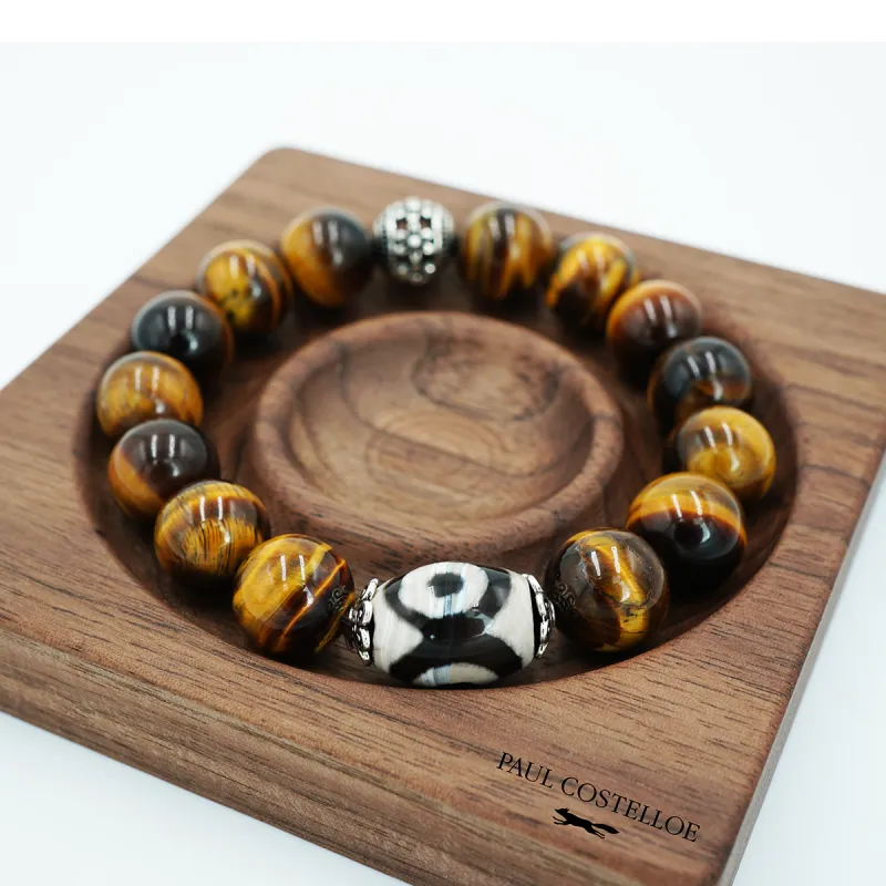 PAUL COSTELLOE Tiger's Eye Stone Bracelets Unisex-1