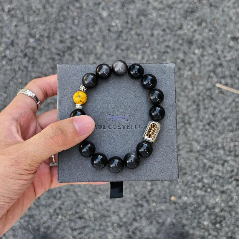 PAUL COSTELLOE Obsidian Bracelets Unisex-7