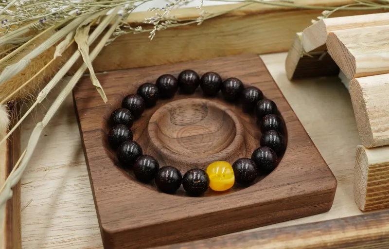 PAUL COSTELLOE Pterocarpus Beaded Bracelet, Fortune Beads Unisex-4