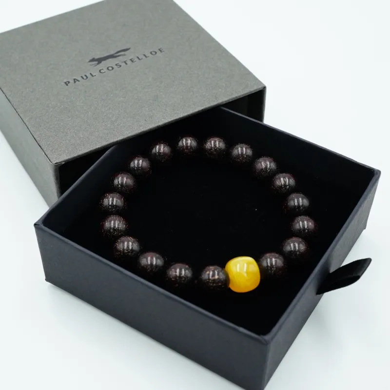 PAUL COSTELLOE Pterocarpus Beaded Bracelet, Fortune Beads Unisex-1