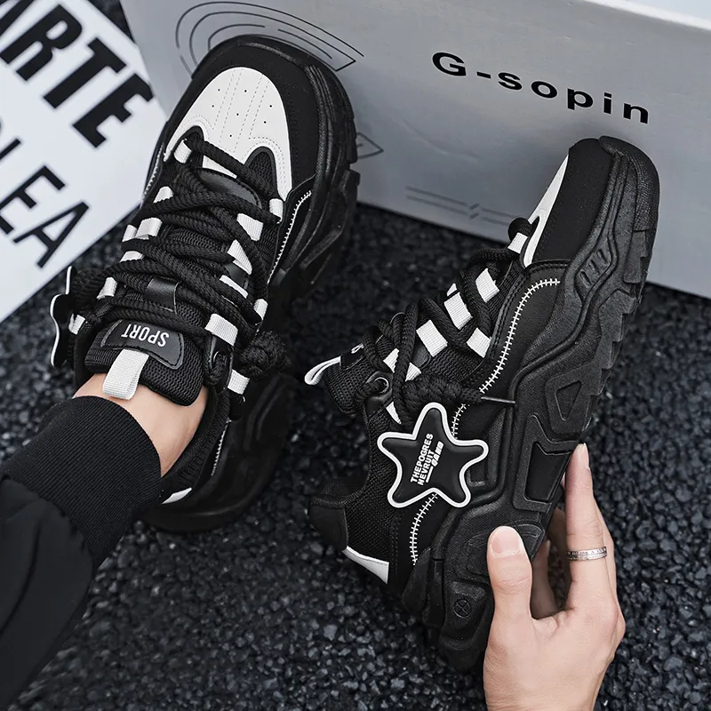 ROBINHOOD Cushioning, Slip Resistant, Abrasion Resistant, Coverage, Support Low Top Chunky Sneakers Men's-16