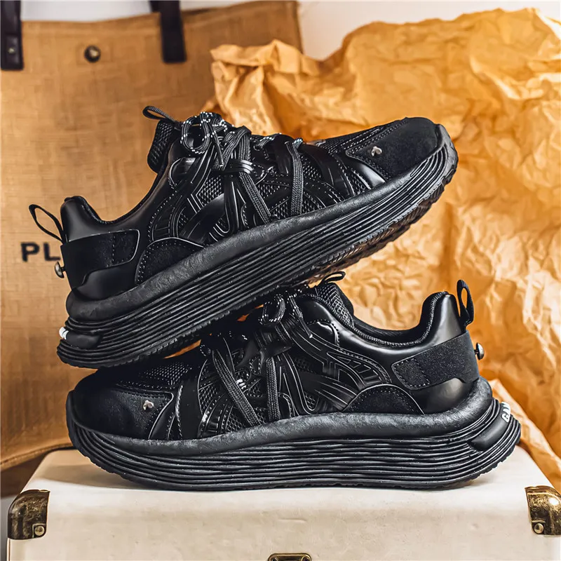 ROBINHOOD Cushioning, Slip Resistant, Abrasion Resistant, Coverage, Impact Resistant Low Top Chunky Sneakers Men's-9