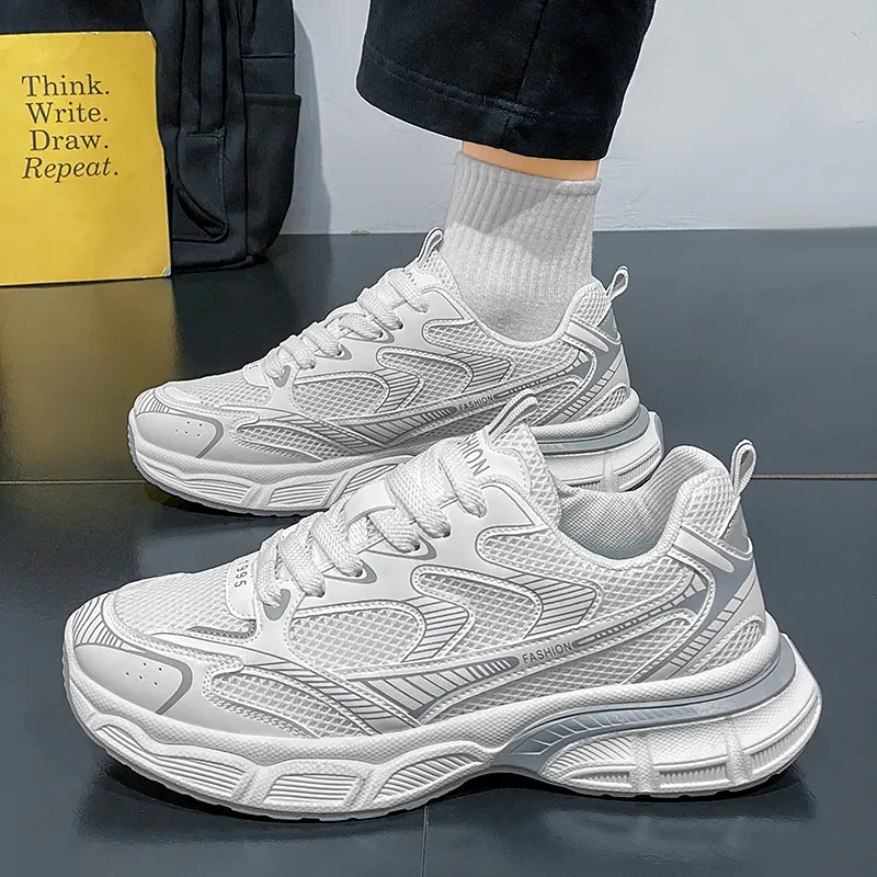 ROBINHOOD Cushioning, Slip Resistant, Abrasion Resistant, Coverage, Support Low Top Chunky Sneakers Men's-4