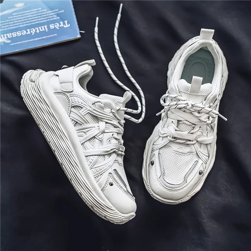 ROBINHOOD Cushioning, Slip Resistant, Abrasion Resistant, Coverage, Impact Resistant Low Top Chunky Sneakers Men's-3
