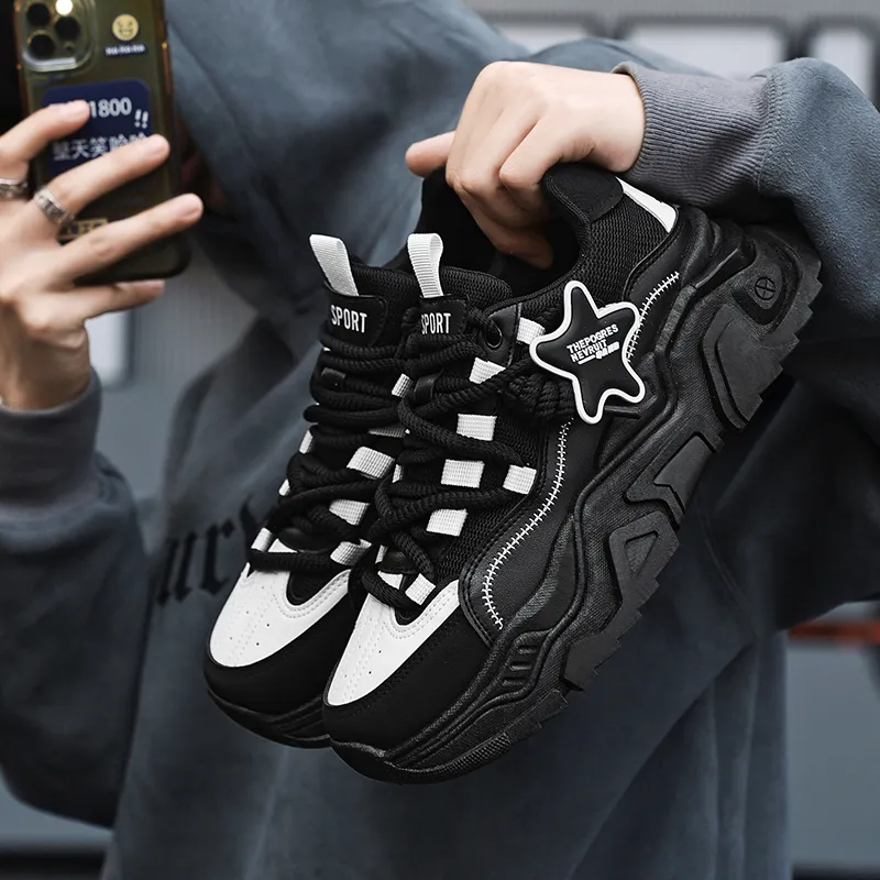 ROBINHOOD Cushioning, Slip Resistant, Abrasion Resistant, Coverage, Support Low Top Chunky Sneakers Men's-17