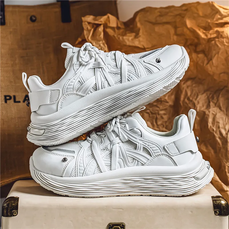 ROBINHOOD Cushioning, Slip Resistant, Abrasion Resistant, Coverage, Impact Resistant Low Top Chunky Sneakers Men's-4