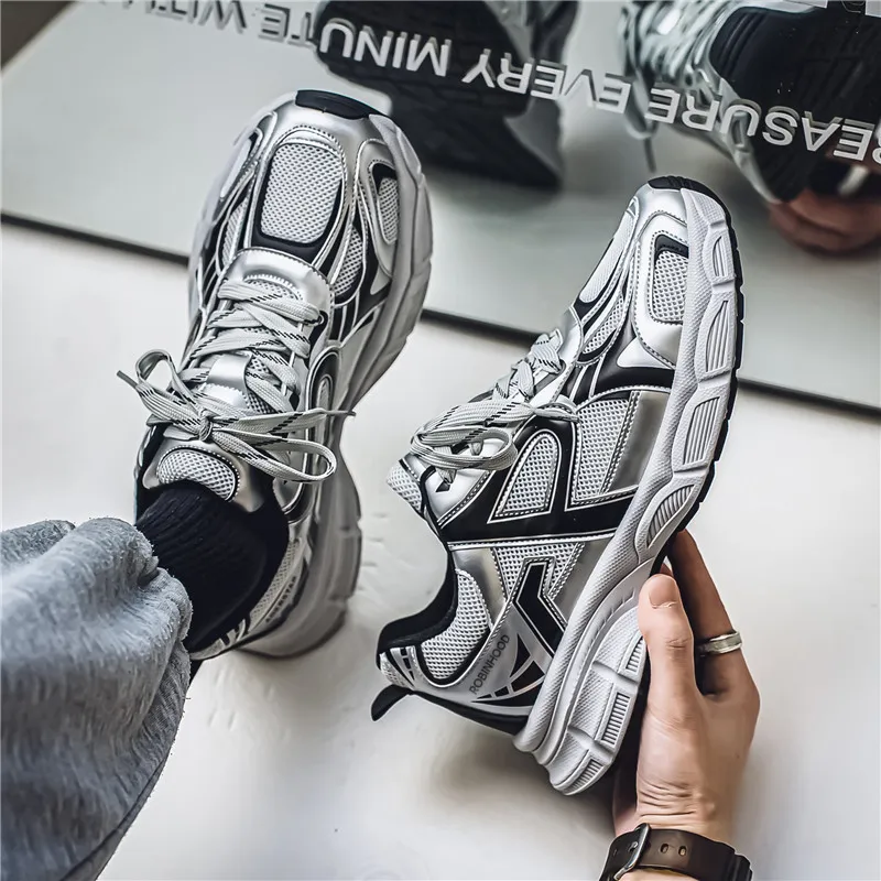 ROBINHOOD Shock Absorbers Slip Resistant, Abrasion Resistant, Breathable Low Top Chunky Sneakers Men's Box-15
