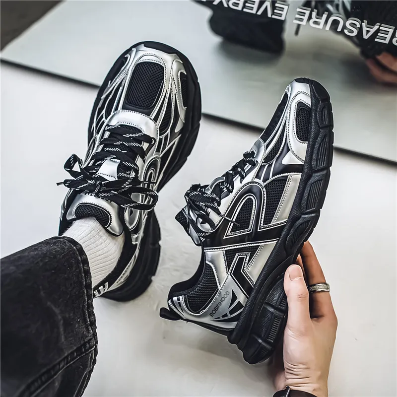 ROBINHOOD Shock Absorbers Slip Resistant, Abrasion Resistant, Breathable Low Top Chunky Sneakers Men's Box-9