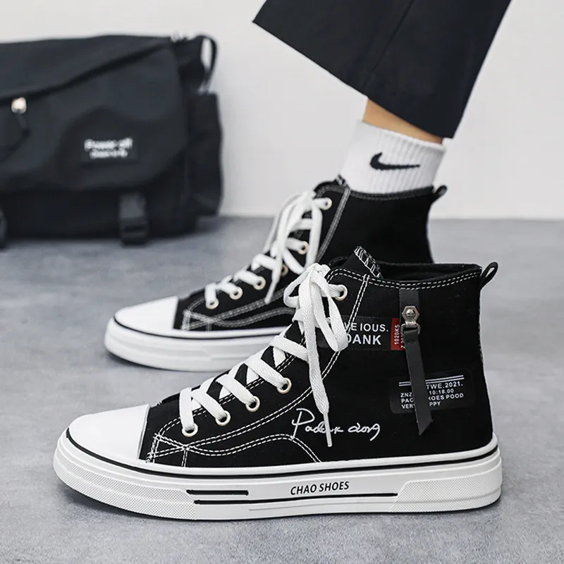 ROBINHOOD Anti-Slip And Wear-Resistant Height Increasing High-Top Canvas Shoes Men's-4