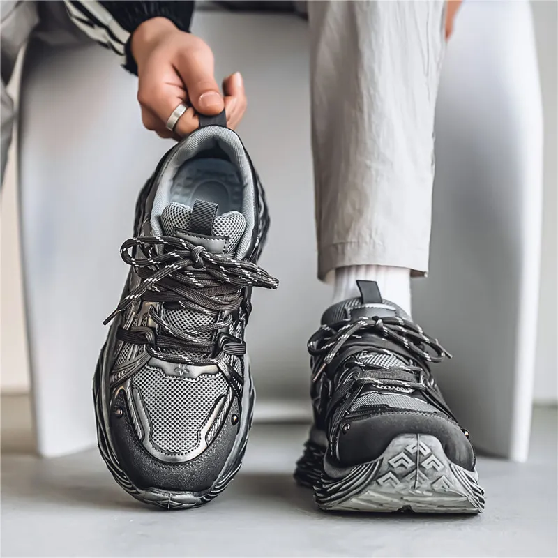 ROBINHOOD Cushioning, Slip Resistant, Abrasion Resistant, Coverage, Impact Resistant Low Top Chunky Sneakers Men's-12