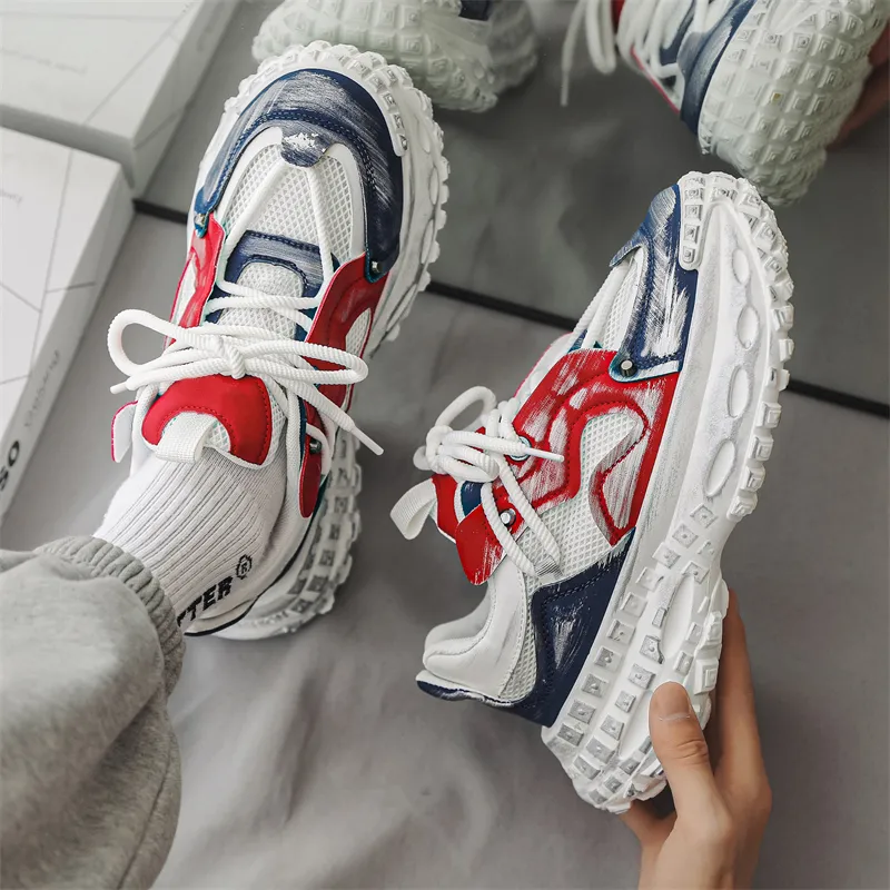 ROBINHOOD Cushioning, Slip Resistant, Abrasion Resistant Support Low Top Chunky Sneakers Men's-4
