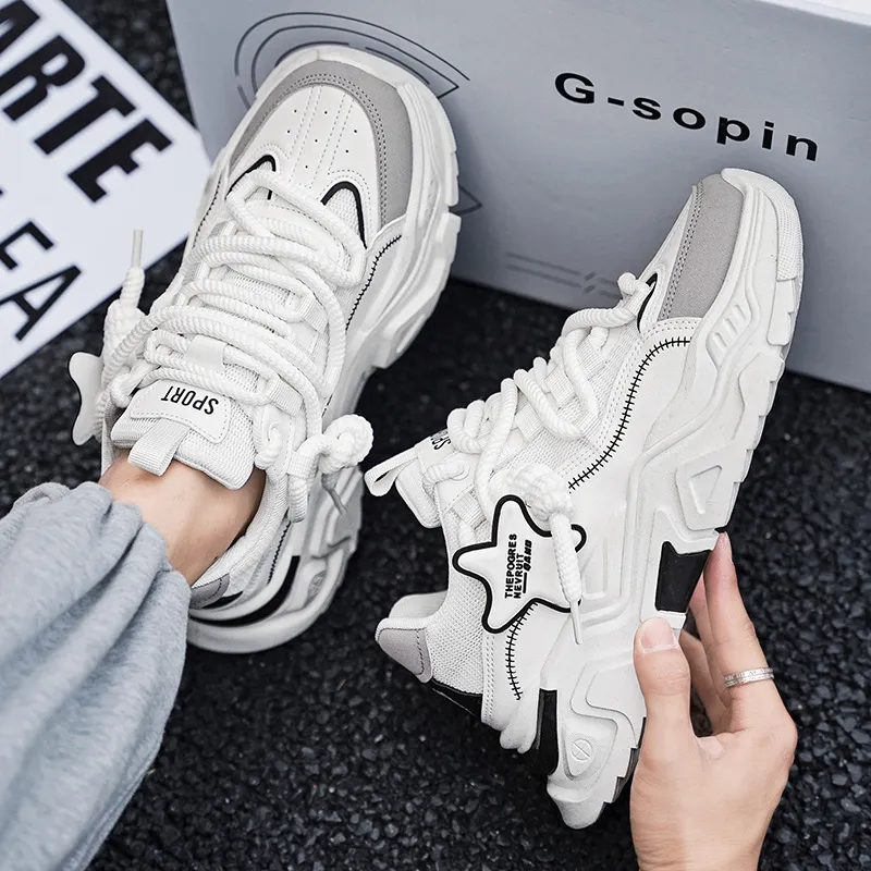 ROBINHOOD Cushioning, Slip Resistant, Abrasion Resistant, Coverage, Support Low Top Chunky Sneakers Men's-4