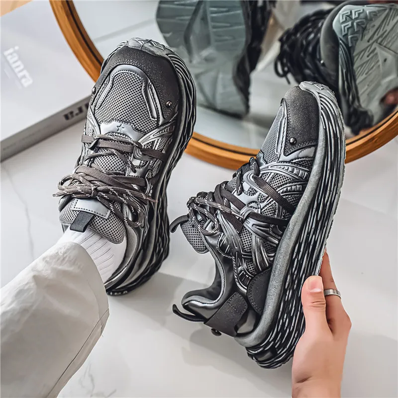 ROBINHOOD Cushioning, Slip Resistant, Abrasion Resistant, Coverage, Impact Resistant Low Top Chunky Sneakers Men's-11