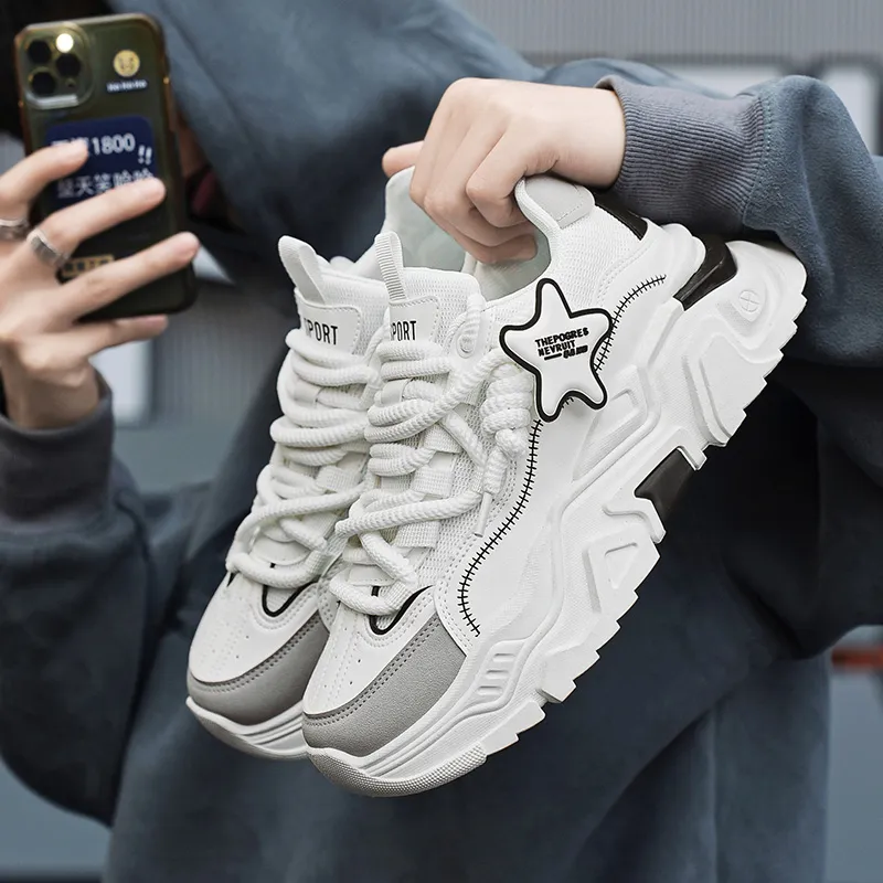 ROBINHOOD Cushioning, Slip Resistant, Abrasion Resistant, Coverage, Support Low Top Chunky Sneakers Men's-5