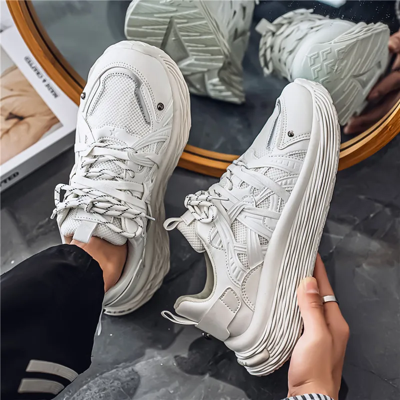 ROBINHOOD Cushioning, Slip Resistant, Abrasion Resistant, Coverage, Impact Resistant Low Top Chunky Sneakers Men's-1