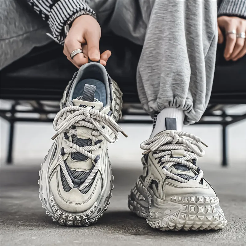 ROBINHOOD Cushioning, Slip Resistant, Abrasion Resistant, Coverage, Height Increasing Low Top Chunky Sneakers Men's Box-5