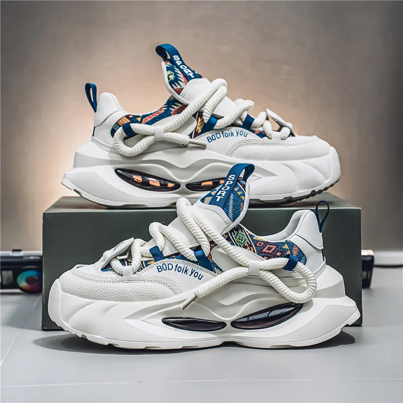 ROBINHOOD Cushioned Slip Resistant Breathable Coverage Low Top Chunky Sneakers Men's Box-17