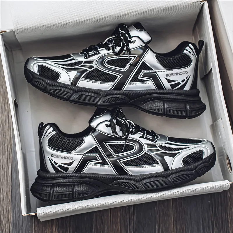 ROBINHOOD Shock Absorbers Slip Resistant, Abrasion Resistant, Breathable Low Top Chunky Sneakers Men's Box-11