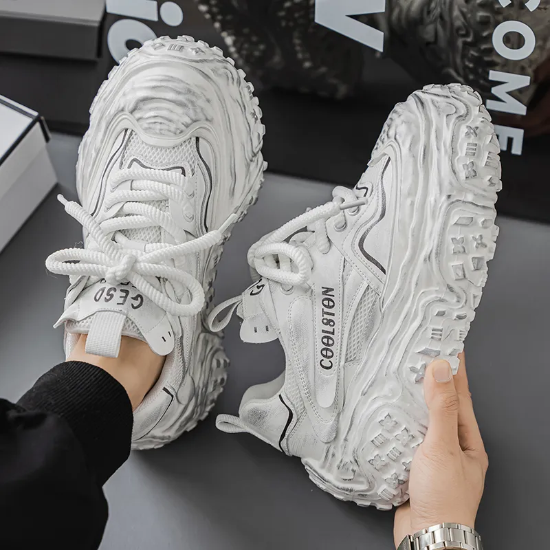 ROBINHOOD Cushioning, Slip Resistant, And Abrasion Resistant Low Top Chunky Sneakers Men's Box-4