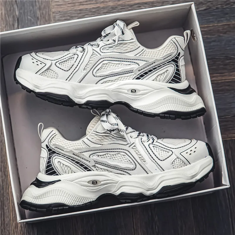 ROBINHOOD Cushioned Wear Resistant Coverage Support Low Top Chunky Sneakers Men's Box-5