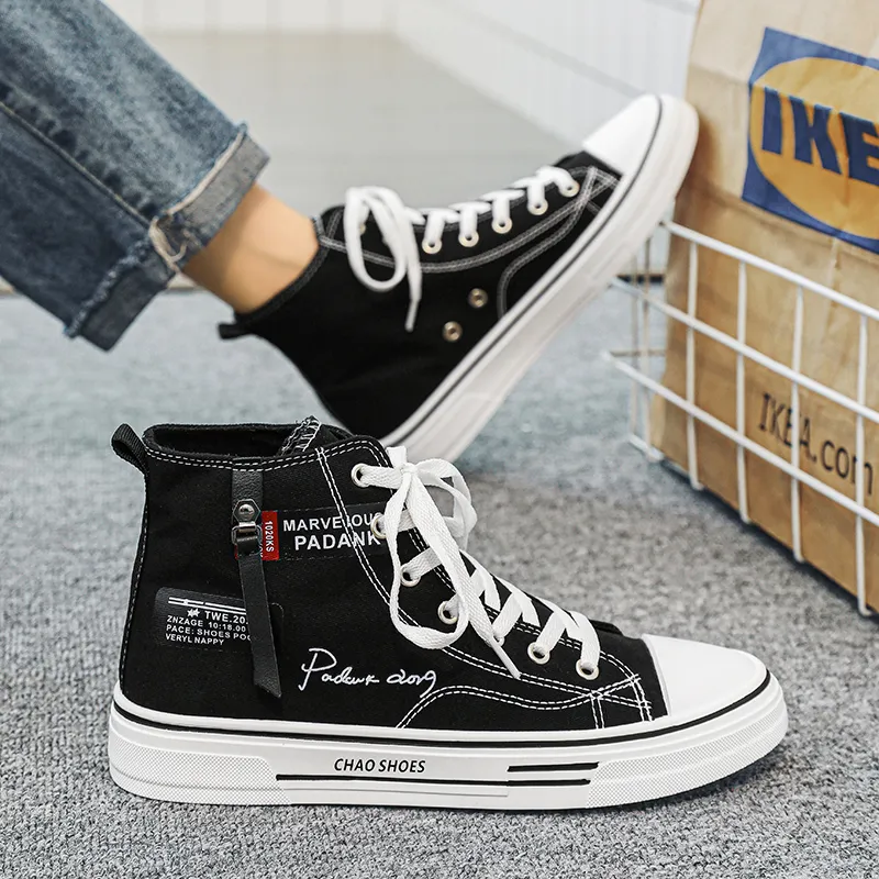 ROBINHOOD Anti-Slip And Wear-Resistant Height Increasing High-Top Canvas Shoes Men's-19
