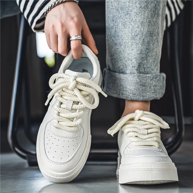 ROBINHOOD Coverage Slip Resistant Cushioning Impact Resistance Abrasion Resistant Low Top Skateboard Shoes Men's White-4