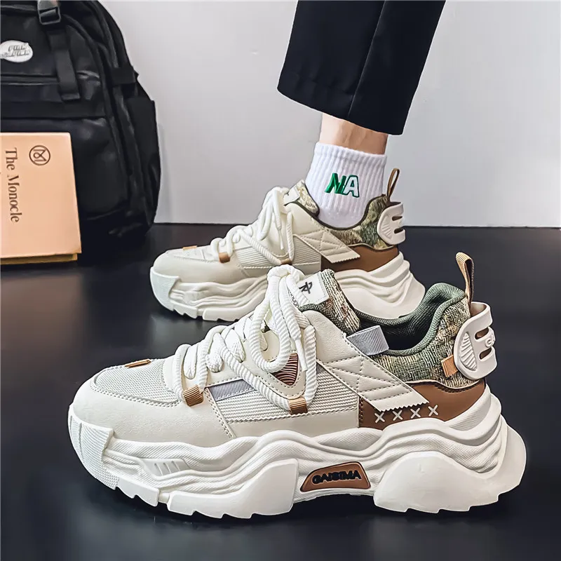 ROBINHOOD Cushioning, Slip Resistant, Abrasion Resistant, Support, Impact Resistant Low Top Chunky Sneakers Men's-1