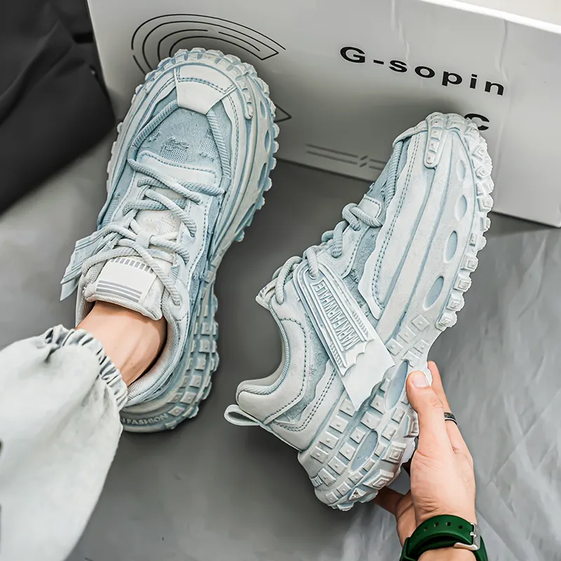 ROBINHOOD Cushioning Wear Resistant Coverage Impact Resistant Low Top Chunky Sneakers Men's-5