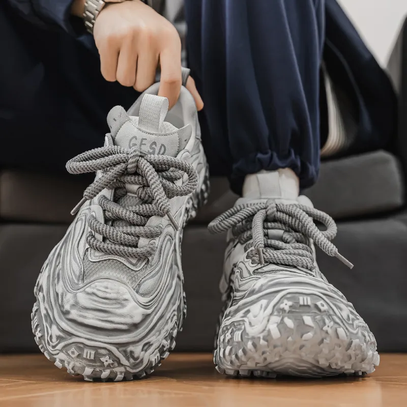 ROBINHOOD Cushioning, Slip Resistant, And Abrasion Resistant Low Top Chunky Sneakers Men's Box-17