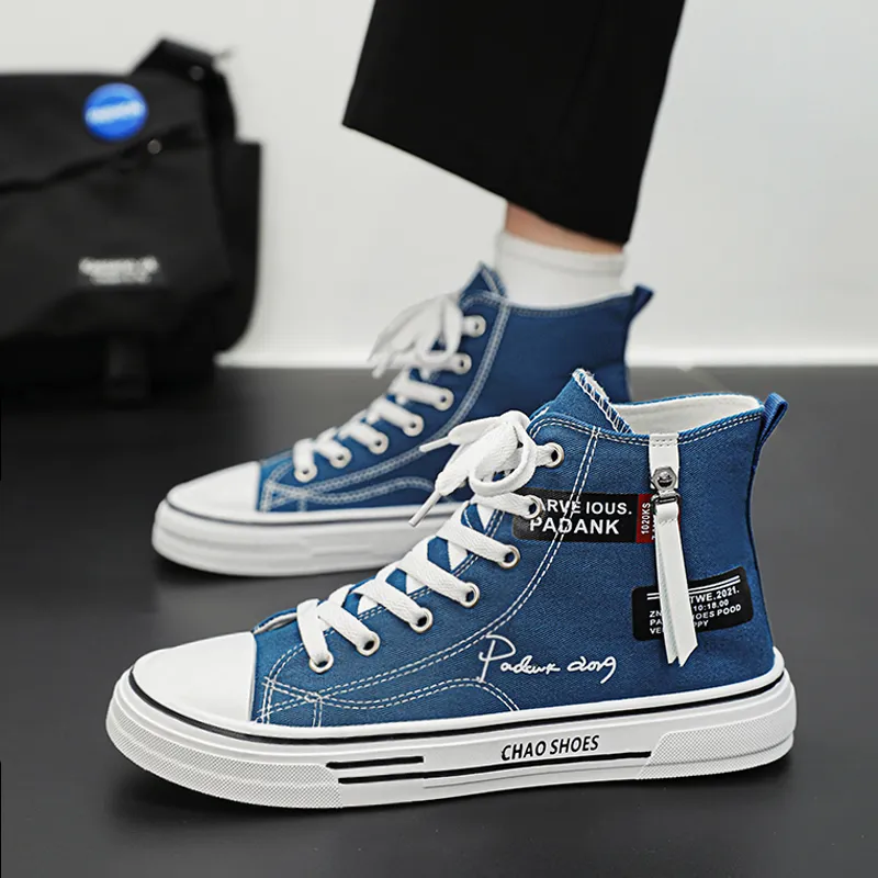 ROBINHOOD Anti-Slip And Wear-Resistant Height Increasing High-Top Canvas Shoes Men's-32