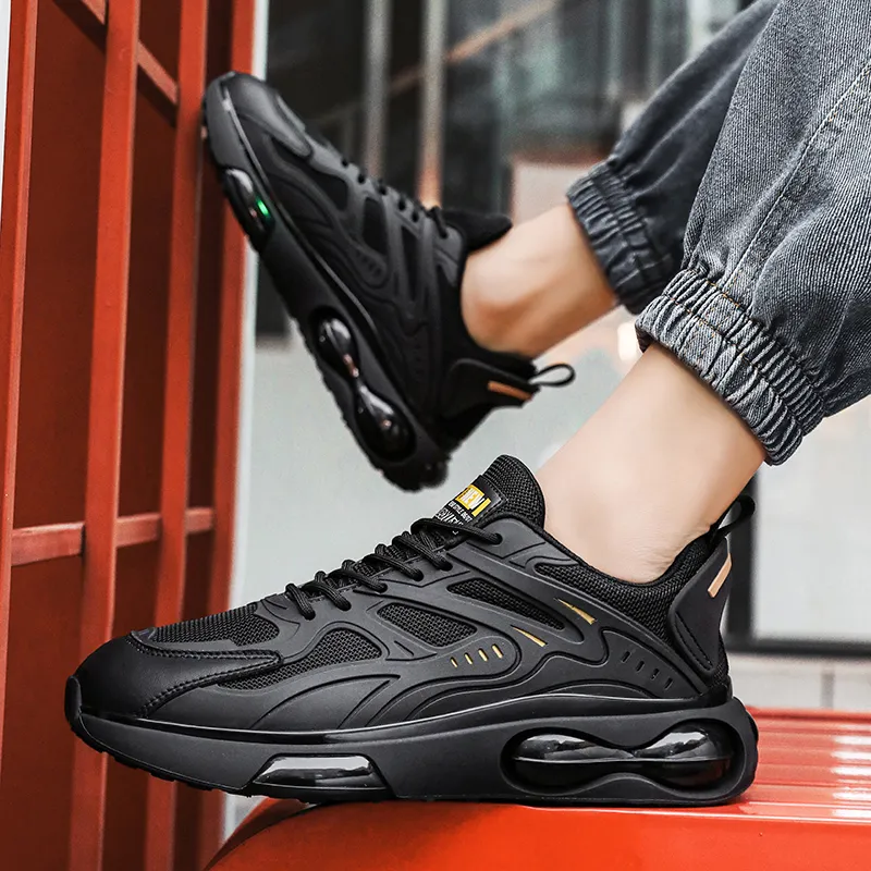 ROBINHOOD Cushioning, Abrasion Resistant, Breathable Support Low Top Casual Shoes Unisex Black Gold-6