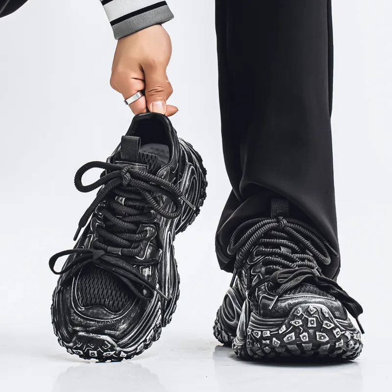 ROBINHOOD Cushioning, Slip Resistant, Abrasion Resistant, Breathable Low Top Chunky Sneakers Men's Box-4