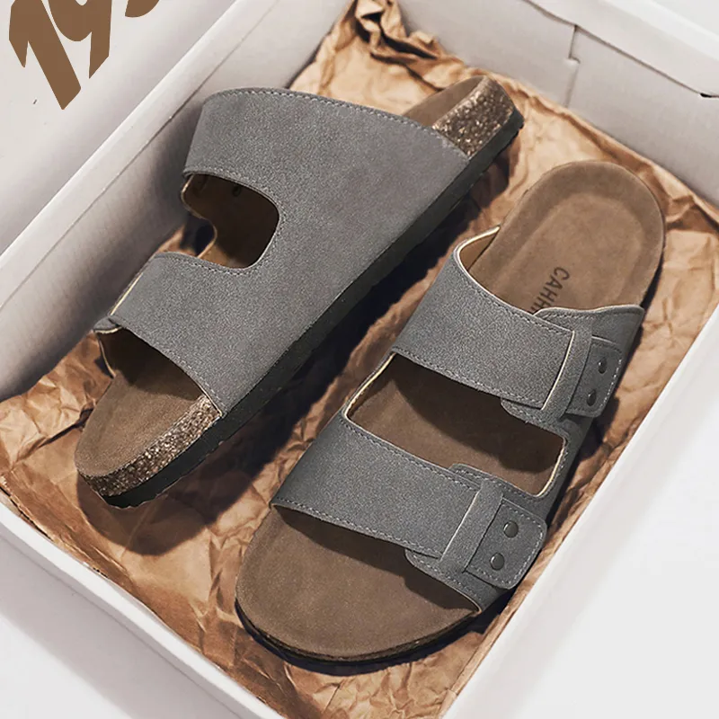 ROBINHOOD Stitching Slip Resistant Abrasion Resistant Slide Slippers Men's Box-16