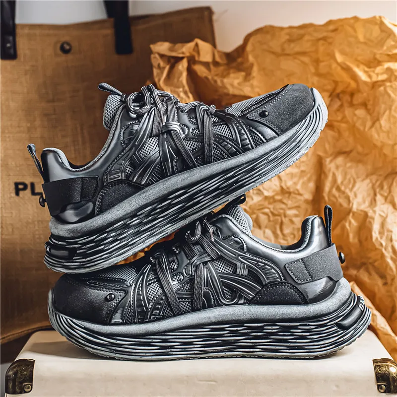ROBINHOOD Cushioning, Slip Resistant, Abrasion Resistant, Coverage, Impact Resistant Low Top Chunky Sneakers Men's-14