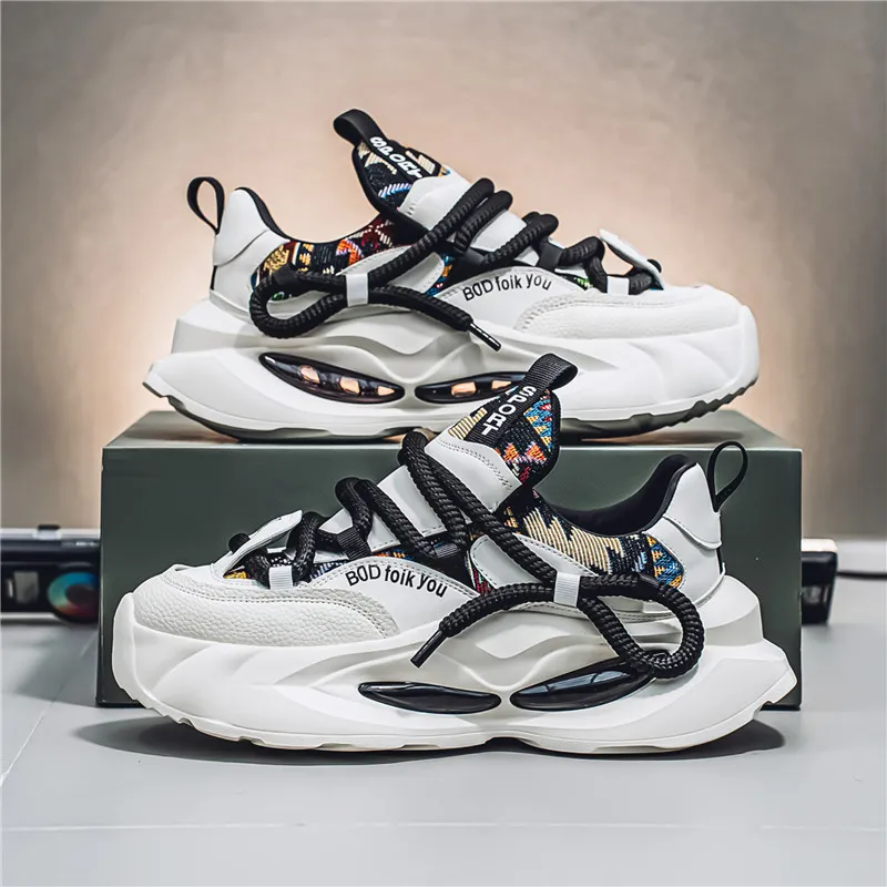 ROBINHOOD Cushioned Slip Resistant Breathable Coverage Low Top Chunky Sneakers Men's Box-5