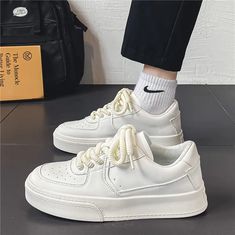ROBINHOOD Coverage Slip Resistant Cushioning Impact Resistance Abrasion Resistant Low Top Skateboard Shoes Men's White-2