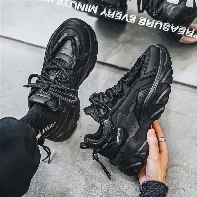 ROBINHOOD Cushioning, Slip Resistant, Abrasion Resistant, Height Increasing Low Top Chunky Sneakers Men's-4