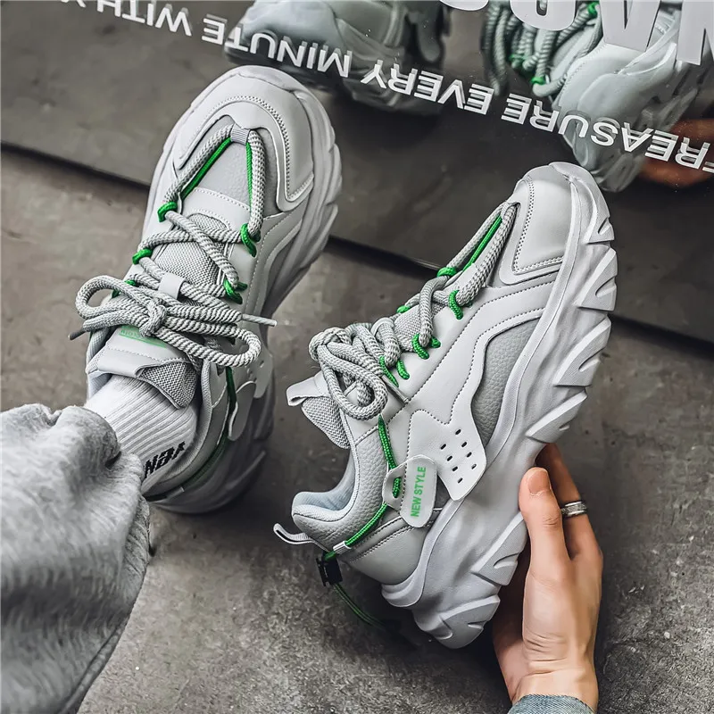 ROBINHOOD Cushioning, Slip Resistant, Abrasion Resistant, Height Increasing Low Top Chunky Sneakers Men's-9