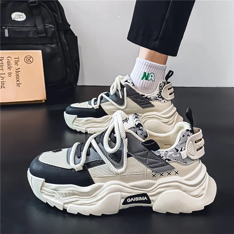ROBINHOOD Cushioning, Slip Resistant, Abrasion Resistant, Support, Impact Resistant Low Top Chunky Sneakers Men's-9