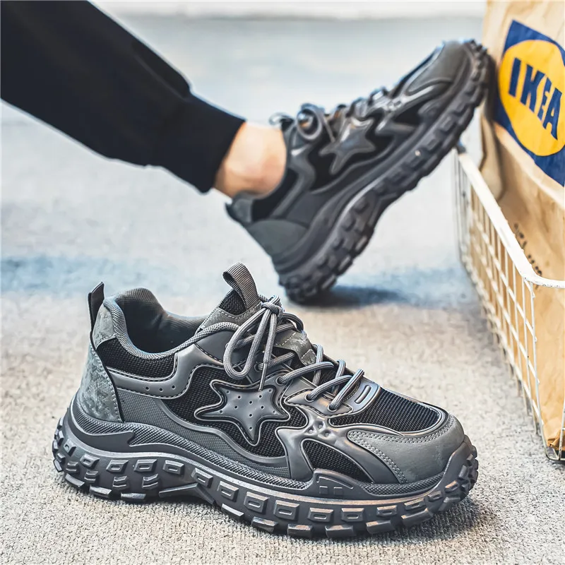 ROBINHOOD Cushioning, Slip Resistant, Abrasion Resistant, Coverage, Support Low Top Chunky Sneakers Men's-9
