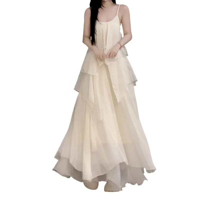 XIANSINIAO Slip Dresses Women's White-1