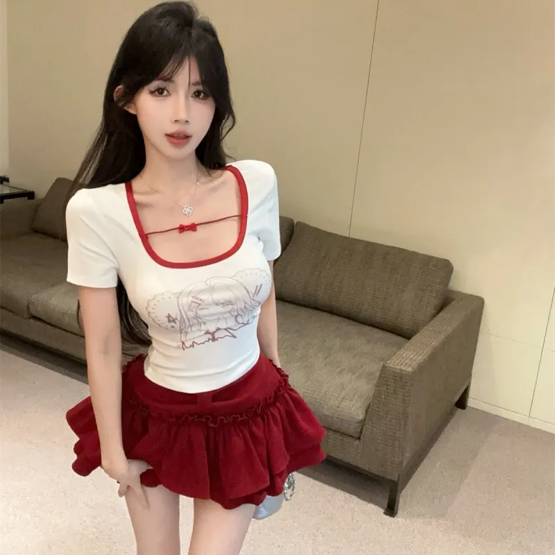 XIANSINIAO Two Piece Skirt Sets Women's-1