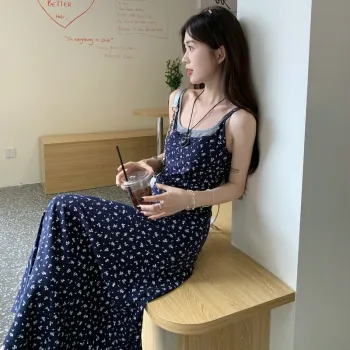 XIANSINIAO Slip Dresses Women's Mock Two Piece Floral Dress