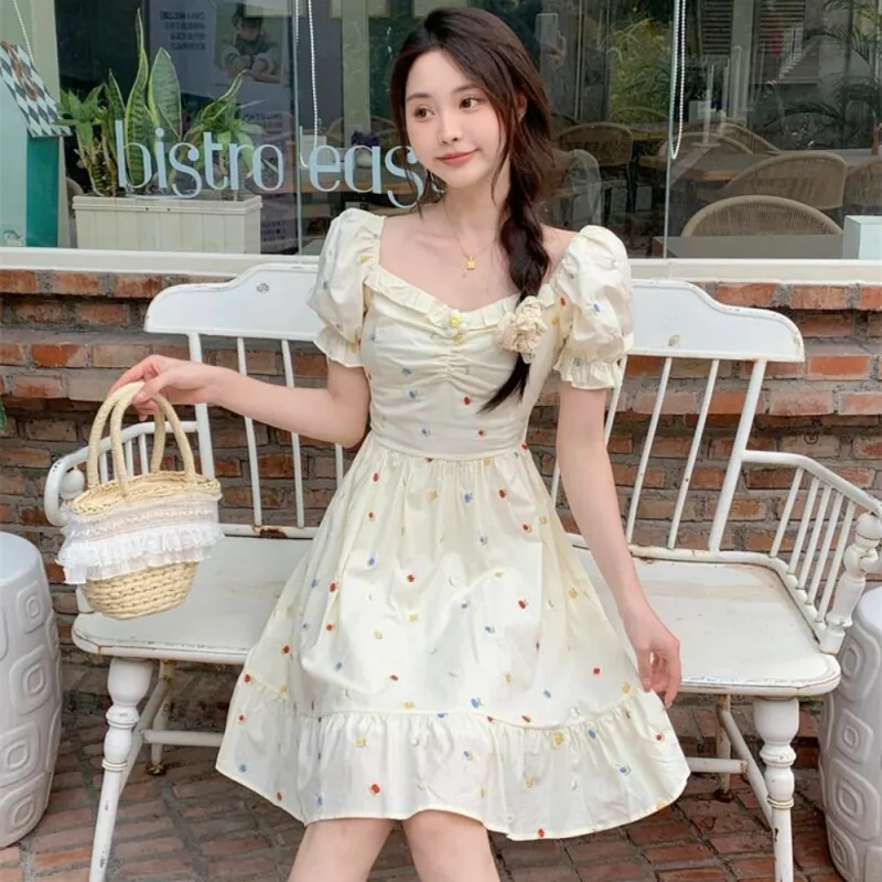 XIANSINIAO Short Sleeved Dress Women's-2