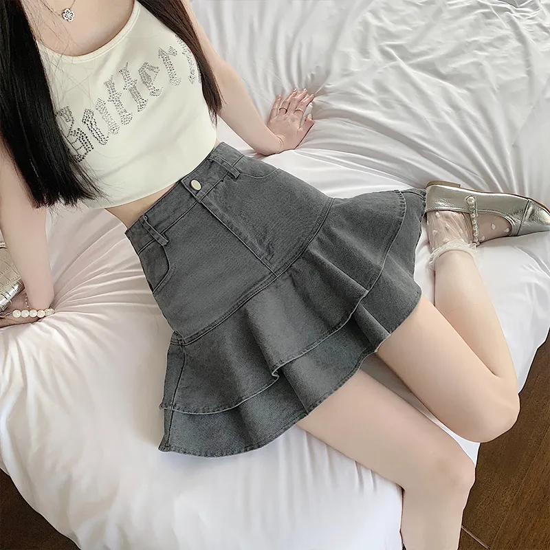 XIANSINIAO Denim Short Skirts Women's-2