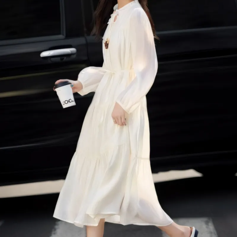 XIANSINIAO Long Sleeved Dress Women's-4