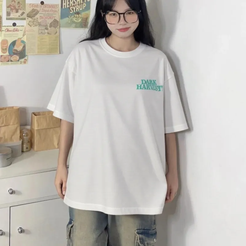 Regular Fashion Versatile T Shirt Unisex Pure White Color-2