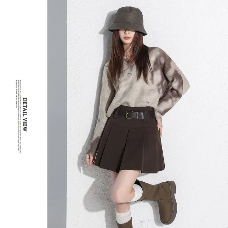 XIANSINIAO Casual Short Skirts Loose Fit Women's-4