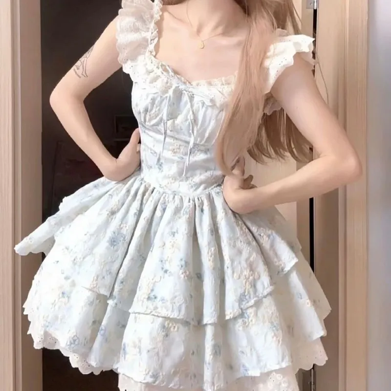 XIANSINIAO Short Sleeved Dress Women's-8