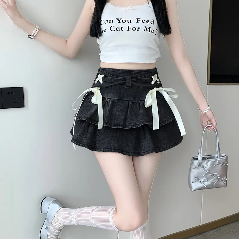 XIANSINIAO Denim Short Skirts Women's-7